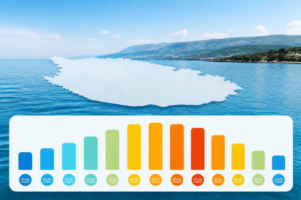 Brač temperatura mora – prosjek cijele godine