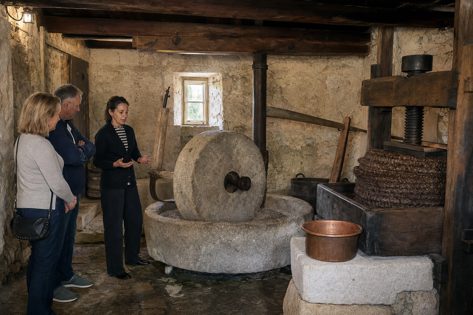 Tradicionalni toć i preša u staroj bračkoj uljari
